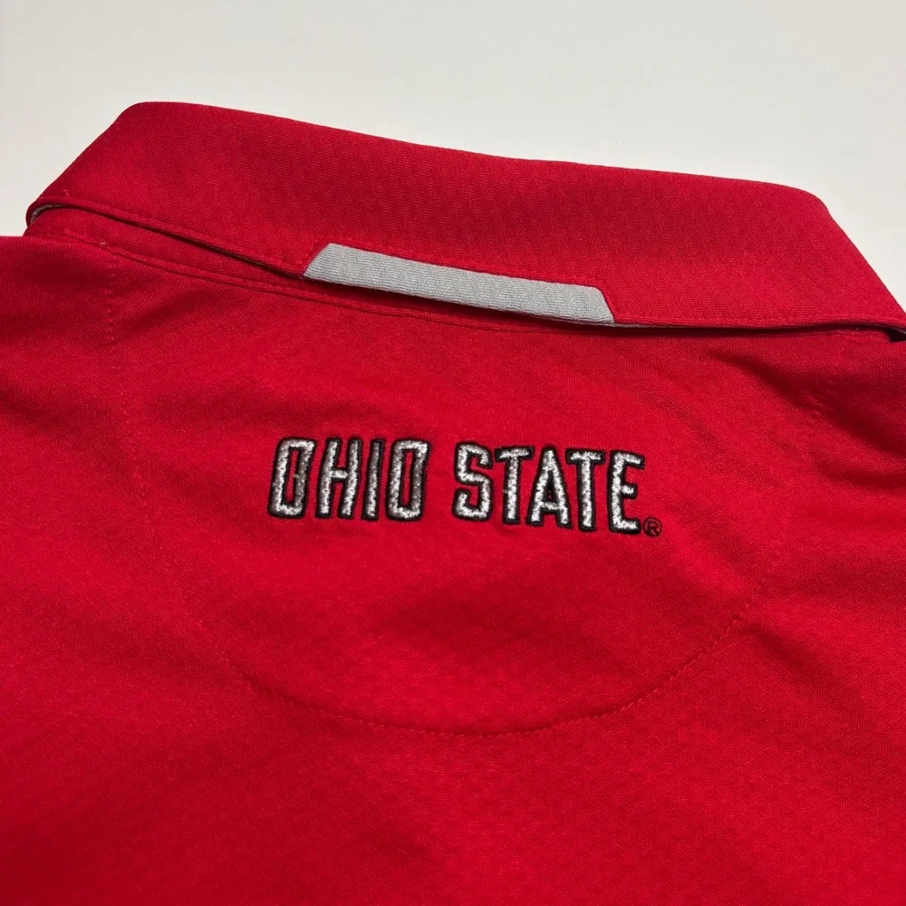 Ohio State Buckeyes Nike Performance Polo Shirt Mens L Red Fit Dry NCAA Football